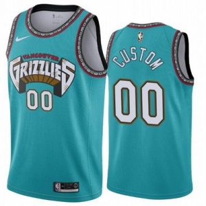 Memphis Grizzlies Custom Aqua Classic Icon Hot Press Jersey