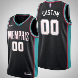 Memphis Grizzlies Custom Black Classic Icon Hot Press Jersey