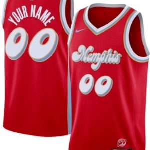 Memphis Grizzlies Custom Red 2024 City Heat Press Jersey