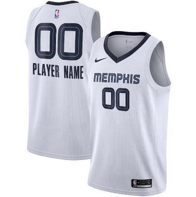 Memphis Grizzlies Custom White Icon Hot Press Jersey