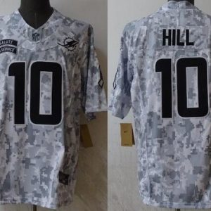 Miami Dolphins #10 Tyreek Hill Limited Arctic Camo 2024 Salute to Service Jersey