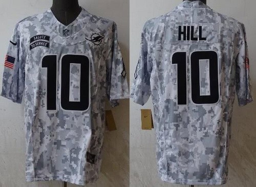 Miami Dolphins #10 Tyreek Hill Limited Arctic Camo 2024 Salute to Service Jersey