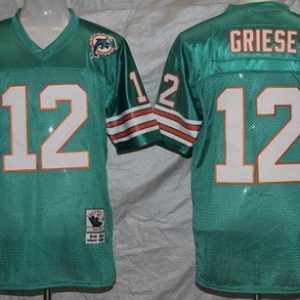 Miami Dolphins #12 Bob Griese Aqua Throwback Jersey