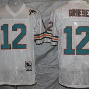 Miami Dolphins #12 Bob Griese White Throwback Jersey
