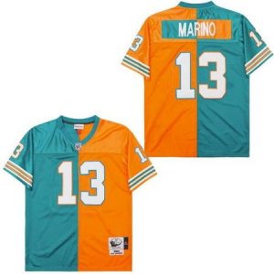 Miami Dolphins #13 Dan Marino Aqua Orange Split 1994 Throwback Jersey