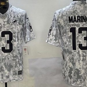 Miami Dolphins #13 Dan Marino Limited Arctic Camo 2024 Salute to Service Jersey
