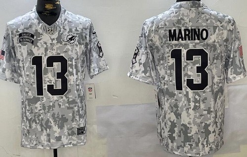 Miami Dolphins #13 Dan Marino Limited Arctic Camo 2024 Salute to Service Jersey