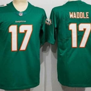 Miami Dolphins #17 Jaylen Waddle Limited Aqua Vapor Jersey