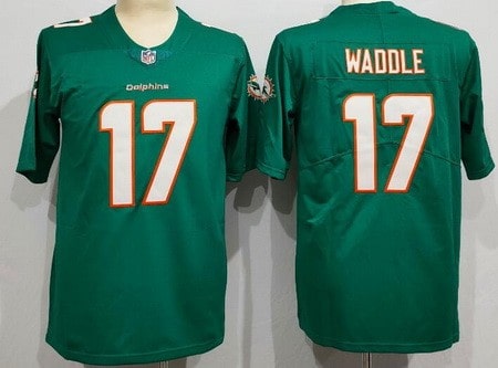 Miami Dolphins #17 Jaylen Waddle Limited Aqua Vapor Jersey