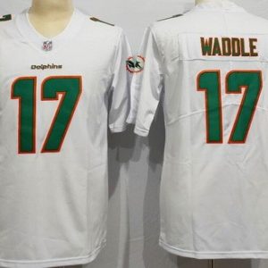Miami Dolphins #17 Jaylen Waddle Limited White Vapor Jersey