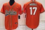 Miami Dolphins #17 Jaylen Waddle Orange Baseball Jersey