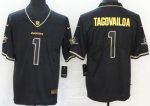 Miami Dolphins #1 Tua Tagovailoa Limited Black Gold 2019 Vapor Untouchable Jersey