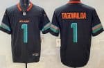 Miami Dolphins #1 Tua Tagovailoa Limited Black Rivalries FUSE Vapor Jersey