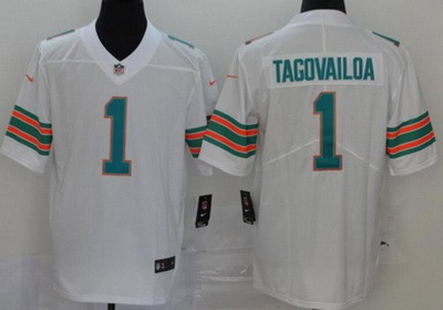 Miami Dolphins #1 Tua Tagovailoa Limited White Alternate Vapor Untouchable Jersey