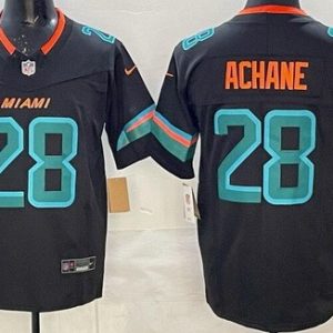 Miami Dolphins #28 De'Von Achane Limited Black Rivalries FUSE Vapor Jersey