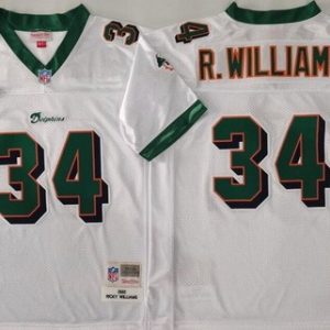 Miami Dolphins #34 Ricky Williams White 2002 Throwback Jersey