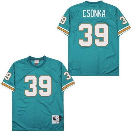 Miami Dolphins #39 Larry Csonka Aqua 1972 Throwback Jersey
