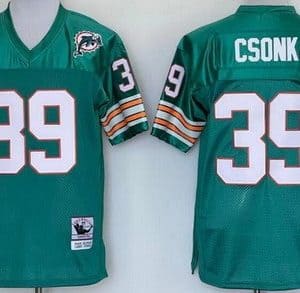 Miami Dolphins #39 Larry Csonka Aqua Throwback Jersey