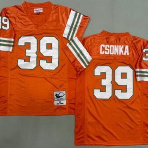 Miami Dolphins #39 Larry Csonka Orange 1972 Throwback Jersey