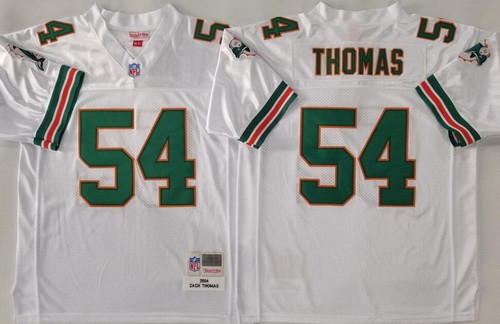 Miami Dolphins #54 Zach Thomas White 2004 Throwback Jersey