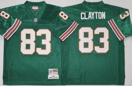 Miami Dolphins #83 Mark Clayton Aqua 1984 Throwback Jersey