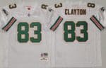 Miami Dolphins #83 Mark Clayton White 1984 Throwback Jersey