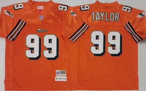 Miami Dolphins #99 Jason Taylor Orange 2006 Throwback Jersey