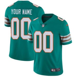 Miami Dolphins Customized Limited Aqua Alternate Vapor Untouchable Jersey