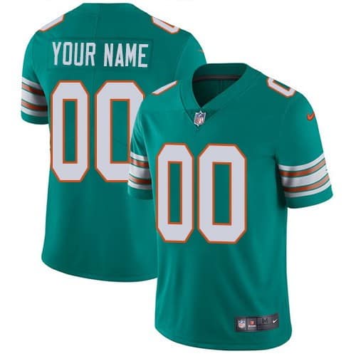 Miami Dolphins Customized Limited Aqua Alternate Vapor Untouchable Jersey
