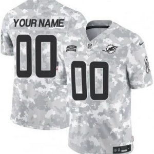 Miami Dolphins Customized Limited Arctic Camo 2024 Salute to Service Jersey