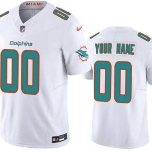 Miami Dolphins Customized Limited White FUSE Vapor Jersey