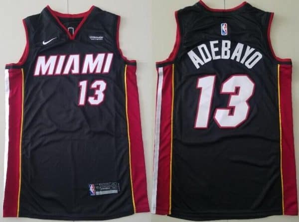 Miami Heat #13 Edrice Adebayo Black Icon Sponsor Swingman Jersey