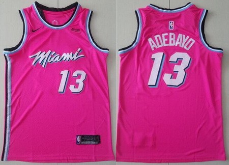 Miami Heat #13 Edrice Adebayo Pink City Icon Sponsor Swingman Jersey