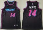 Miami Heat #14 Tyler Herro Black City Icon Sponsor Swingman Jersey