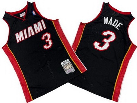 Miami Heat #3 Dwyane Wade Black 2012 Throwback Swingman Jersey
