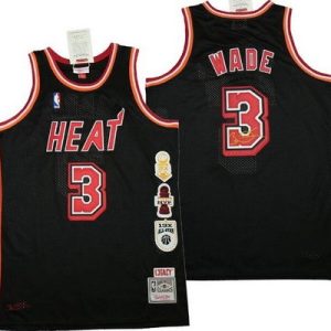 Miami Heat #3 Dwyane Wade Black Honor Throwback Swingman Jersey
