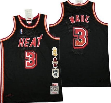 Miami Heat #3 Dwyane Wade Black Honor Throwback Swingman Jersey