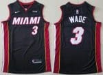 Miami Heat #3 Dwyane Wade Black Icon Sponsor Swingman Jersey