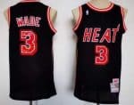 Miami Heat #3 Dwyane Wade Black Signature Throwback Swingman Jersey