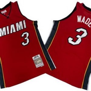 Miami Heat #3 Dwyane Wade Red 2005 Throwback Swingman Jersey