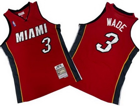 Miami Heat #3 Dwyane Wade Red 2005 Throwback Swingman Jersey