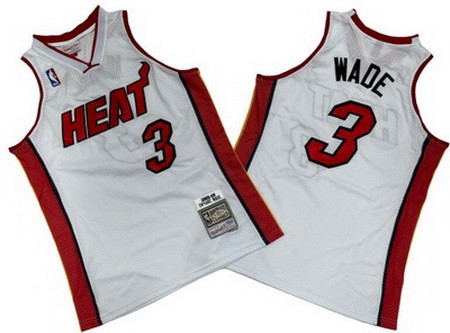 Miami Heat #3 Dwyane Wade White 2005 Throwback Swingman Jersey