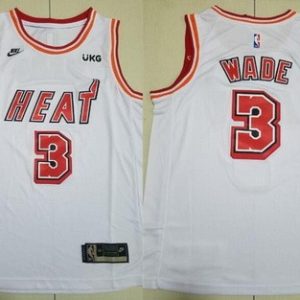 Miami Heat #3 Dwyane Wade White 2022 Classic Icon Sponsor Swingman Jersey