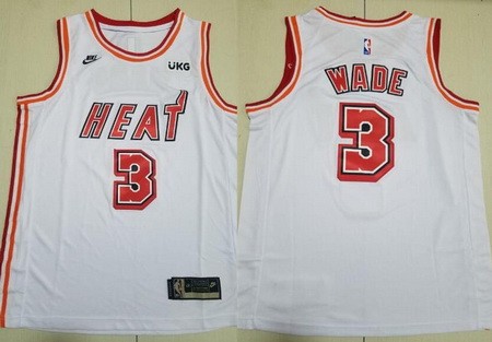 Miami Heat #3 Dwyane Wade White 2022 Classic Icon Sponsor Swingman Jersey