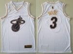 Miami Heat #3 Dwyane Wade White Gold Icon Swingman Jersey