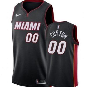 Miami Heat Custom Black Icon Hot Press Jersey