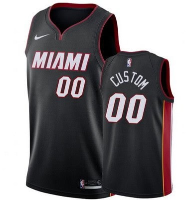 Miami Heat Custom Black Icon Hot Press Jersey