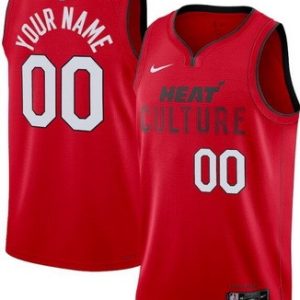 Miami Heat Custom Red 2024 City Heat Press Jersey