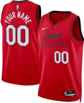 Miami Heat Custom Red 2024 City Heat Press Jersey