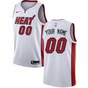 Miami Heat Custom White Icon Hot Press Jersey